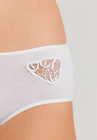 Belina Embroidered Cotton Full Brief | White 70877-101